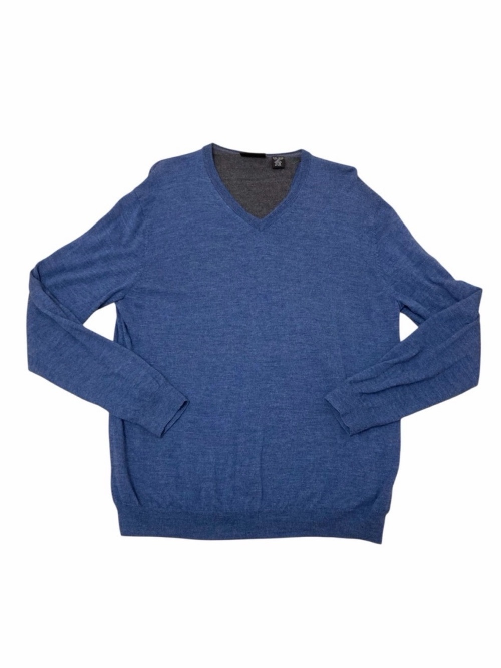 3/$20 Calvin Klein 100% Merino Wool V-Neck Sweater Mens XXL Preppy Classic Blue